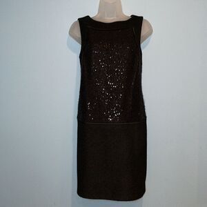 LOFT Dress Sequin Little Black Holiday Wedding Formal Dress Size 4